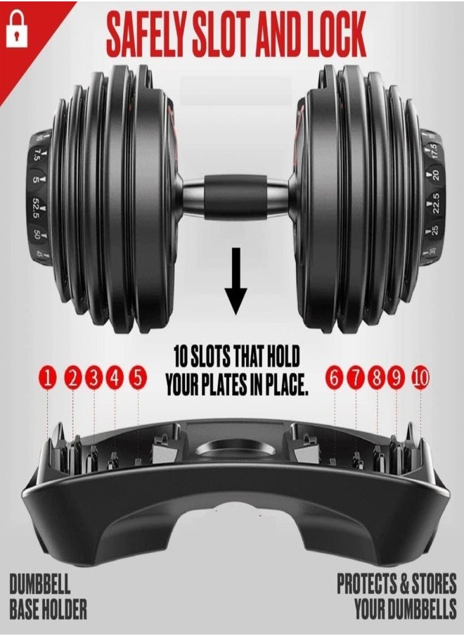 Fitness World - Smart Adjustable Dumbbell Selective Dumbbells with Fast Automatic Adjustment Physical Exercise, Home Training, Arm Muscle Fitness, Strength Training, 1x 24KG - Image 1