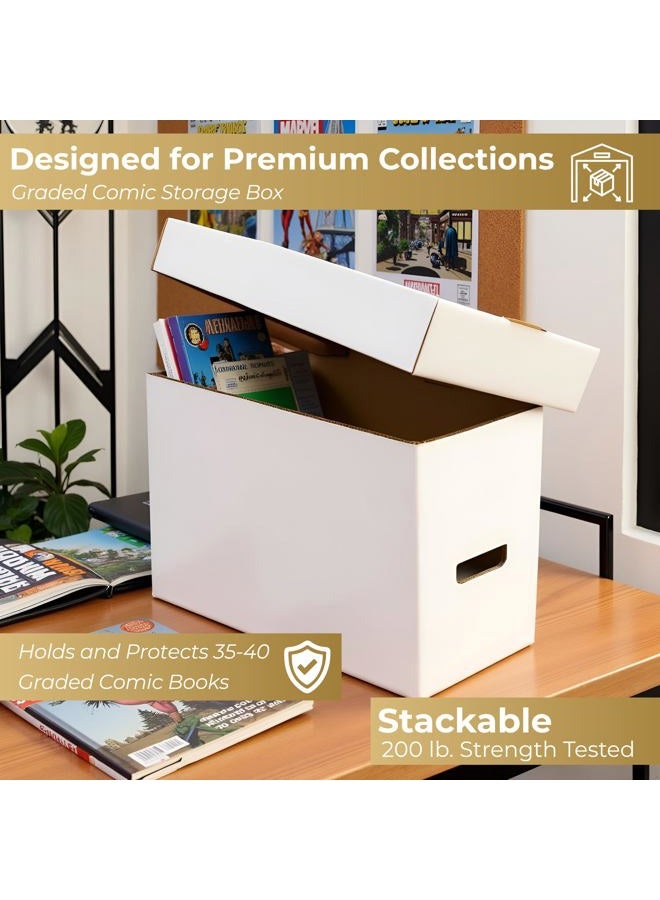 Max Protection (2) Graded Comic Storage Boxes - Holds 35-40 Graded Comic Books - WHITE by Pro - Image 2