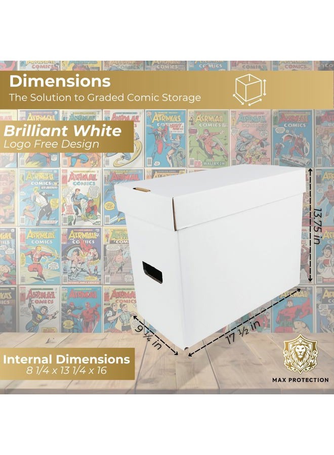 Max Protection (2) Graded Comic Storage Boxes - Holds 35-40 Graded Comic Books - WHITE by Pro - Image 3