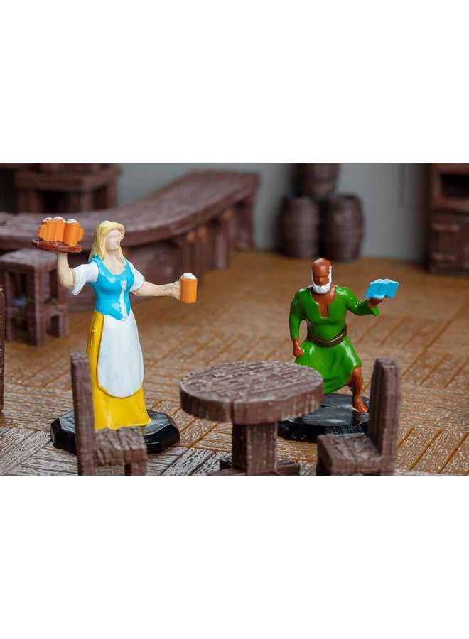 Monster Protectors Monster Townsfolk Mini Fantasy Figures - 8pc Hand-Painted Pub Workers Non Player Character NPC Miniatures- 1" Hex-Sized Compatible w DND Dungeons Dragons Pathfinder RPG Tabletop Games  - Image 4