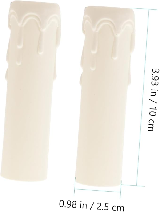 White Candle Sleeves 20 Pcs Chandelier Holders Durable Socket Tubes Covers - Image 1