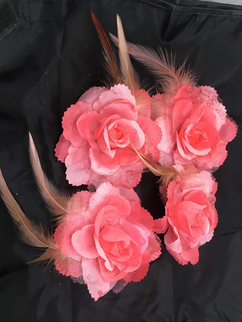Evisha Fabric Artificial Flower (Pink, Big Size) - 4 Pieces - Image 2
