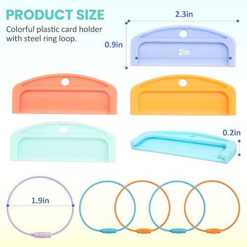 Viotiin 10Pcs Reusable Plastic Card Holder for Yoto Cards with 3 Ring Loops Portable Card Holder for Yoto Mini Player Audio Cards for Kids Travel Carrier Yoto Accessory Organizer Storage Set - Image 2