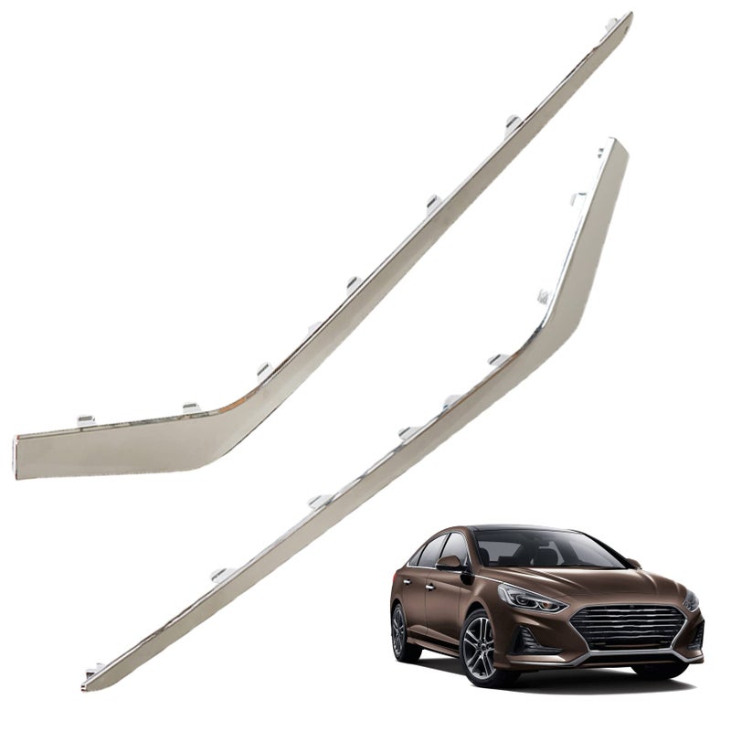 munirater Left Right Front Bumper Face Bar Trims Molding Step Pads Replacement for 2018 Sonata