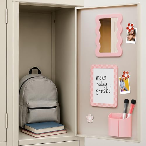 ZICOTO Stylish Locker Accessories Kit for Girls - Includes Mirror, Whiteboard, Pen Holder, Cute Flower Magnets & Marker Set - All-in-One School Locker Decor & Organizer Set to Brighten Up Your School Day - Image 2