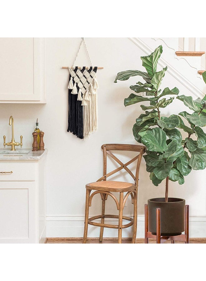 Antikiano Macrame Wall Hanging & Wall Decor.New Bohemian Style 58x33 cm - Black/off white - Image 3