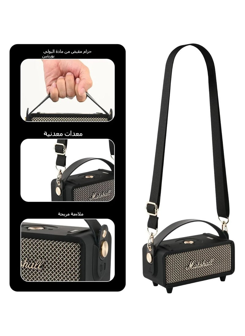 General - Silicone case for Marshall Emberton II Bluetooth speaker, protective skin with handle strap and shoulder strap, travel carrying case replacement - Image 1