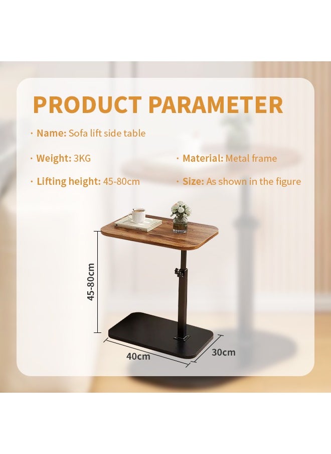 Generic - 360° Rotating Side Table, C Tray Table with 45-80cm Height Adjustment, Waterproof Coffee Table, Suitable for Reading, Working, Drinking Coffee in the Living Room or Bedroom - Image 1