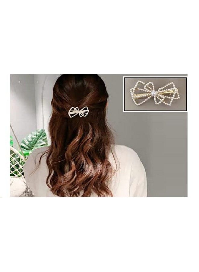 Ngel 4Pcs Pearl Hair Clip; Hair Pins; Hair Barrettes Styling Hair Accessories; Elegant Pearl Hair Pins For Women & Girls - Image 4