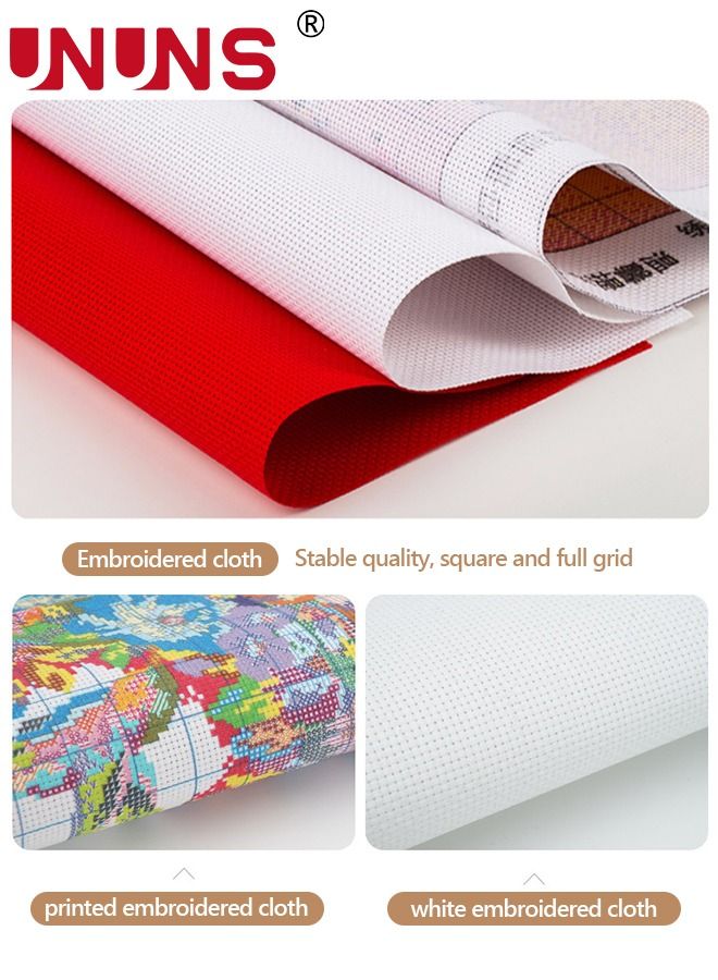 UNUNS Embroidery Starter Kit,2-Piece DIY Cross Stitch Kits For Beginners 11CT 3 Strands,Fox And Cat 32x43cm - Image 4