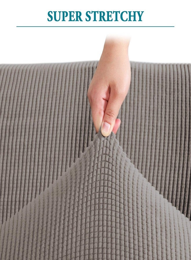 Flamingo P High Stretch Sofa Slipcover Non Slip Armchair Cover for Living Room Washable Pet Furniture Protector Covers with Elastic Bottom, Thick Jacquard Fabric (Small, Taupe) - Image 3