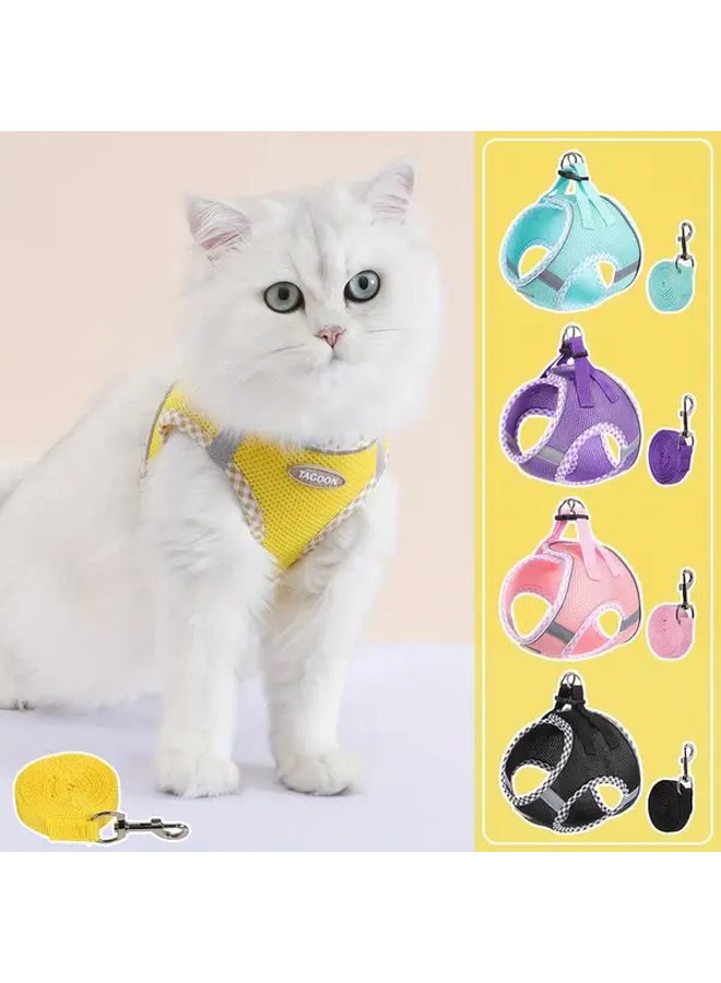 Pink Reflective Cat Harness Adjustable Strap Comfortable Safety Vest For Walking - Image 3