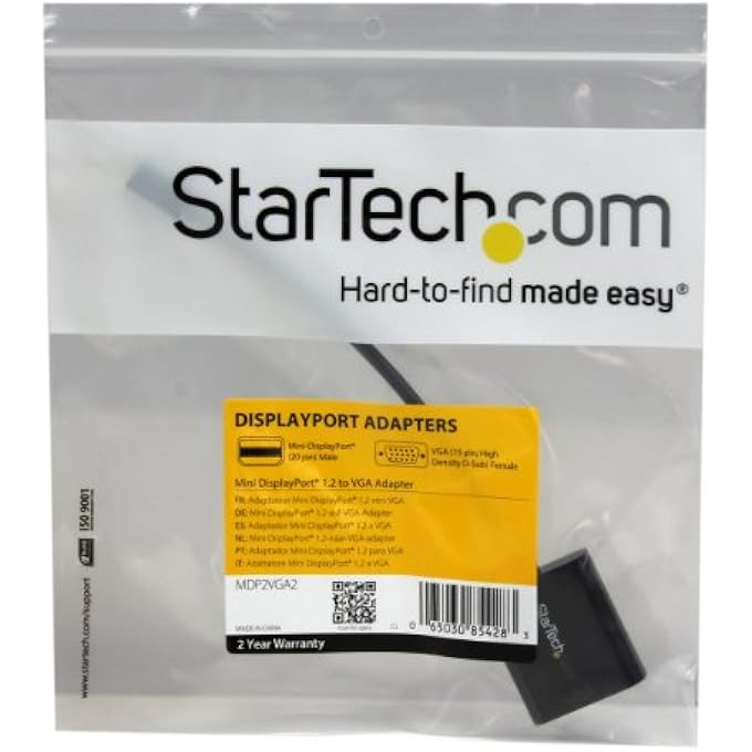Startech.com .COM MINI DISPLAYPORT TO VGA ADAPTER - DISPLAYPORT 1.2-1080P - THUNDERBOLT TO VGA MONITOR ADAPTER - MINI DP TO VGA (MDP2VGA2) - Image 3