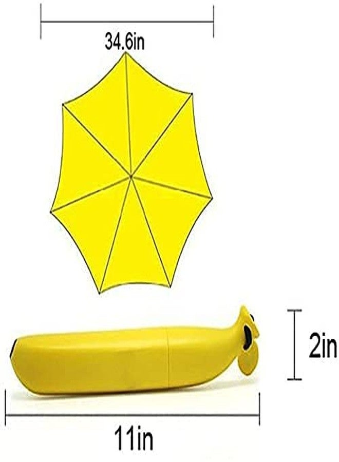 Tachobi Banana-Shape Mini Folding Umbrella - Compact Travel Umbrella with UV Protection & Windproof Frame for Outdoor, Rain & Sun Mini Foldable Automatic Open Umbrella for Women (Pack of 1) - Image 2