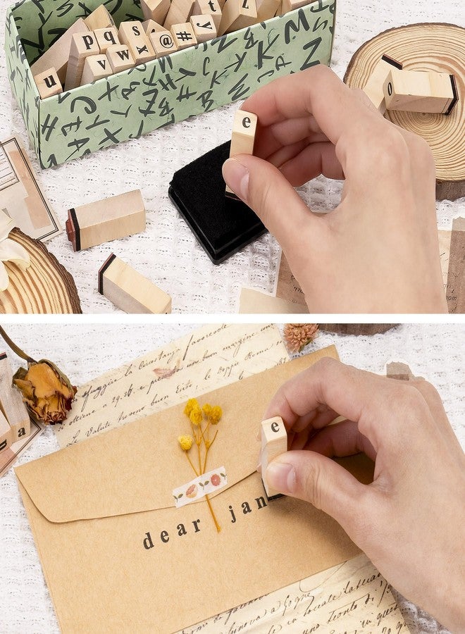 Toptime Letter Stamps, 40 Pieces Alphabet Stamps with Ink Pad, Lowercase Wooden Rubber Stamps for Crafting, Mini Symbols Stamps Set for DIY Card Making, Journaling, Scrapbooking Supplies - Image 3