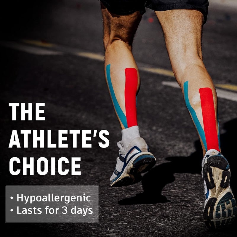 MuscleFix Athletic Sports Kinesiology Tape | Tape for Injury, Muscle Support, Pain Relief, Joint Support and Physiotherapy (5 m * 5 cm) (Red) - Image 2