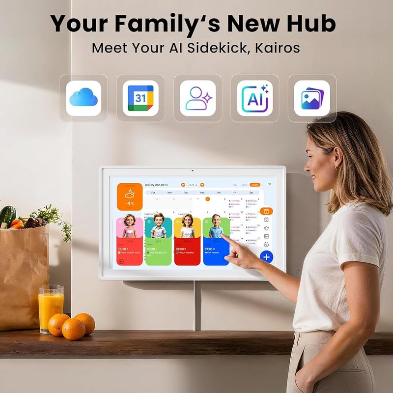 Pastigio Digital Calendar, 15.6'' Wall Touch Screen Planner, No Subscription, Smart AI Family Electronic Calendar, Chore Chart with Tasks Rewards for Kids, Digital Photo Frame, Wall & Desk Mountable - Image 2