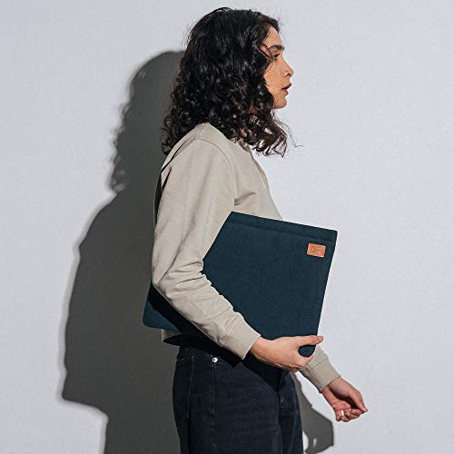 DailyObjects Solid Midnight Blue Skipper Sleeve for MacBook 16 Inch | Stylish Durable Poly Cotton Canvas Material for Laptops & iPads| Zip Closure & Soft Cotton Inner Lining with Printed Slip Pockets - Image 4