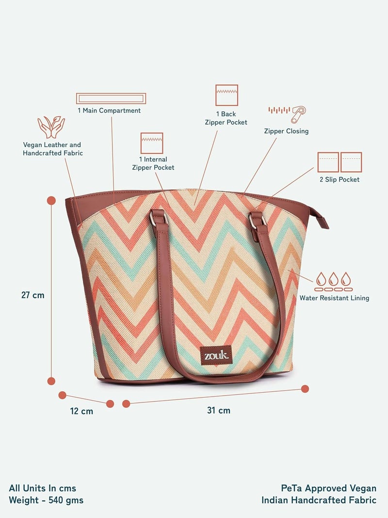 ZOUK Printed Vegan Classic Travel Tote For Women's Ladies - Image 4
