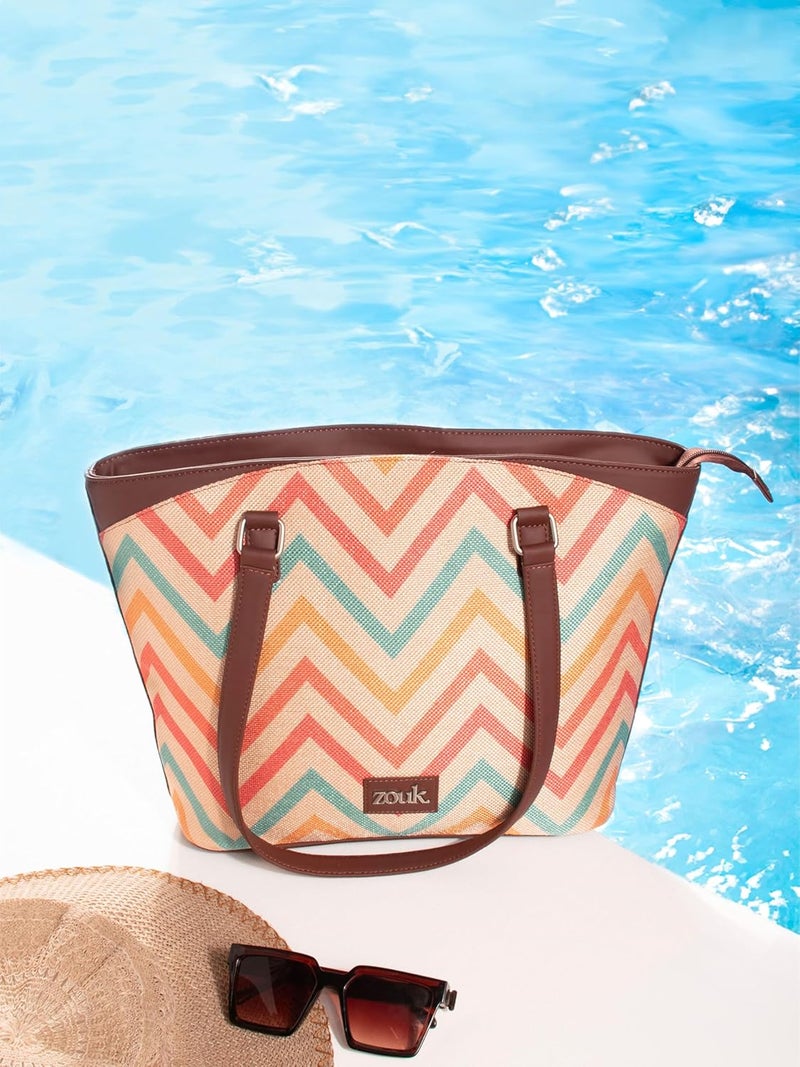 ZOUK Printed Vegan Classic Travel Tote For Women's Ladies - Image 3