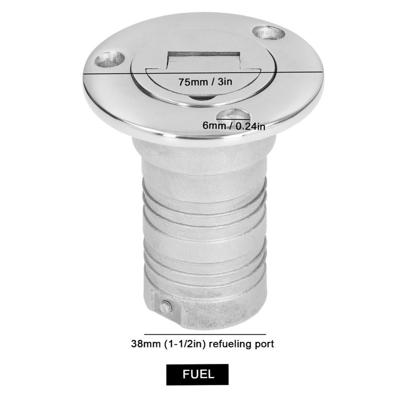 38mm Water Injection Port 316 Stainless Steel Boat Refueling Port Marine Filler AccessoriesFUEL - Image 3