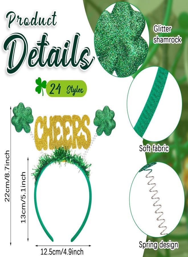Hotop 24 Pcs St. Patrick's Day Headband Shamrock Head Boppers Hats Irish Green Headband St. Patrick's Day Party Decoration Accessories - Image 2