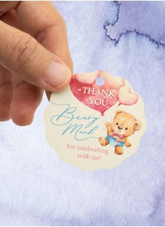 Generic 50pcs Adorable Thank You Beary Much Gift Tags for Baby Showers or Children's Birthday Party (Cream)  - Image 2