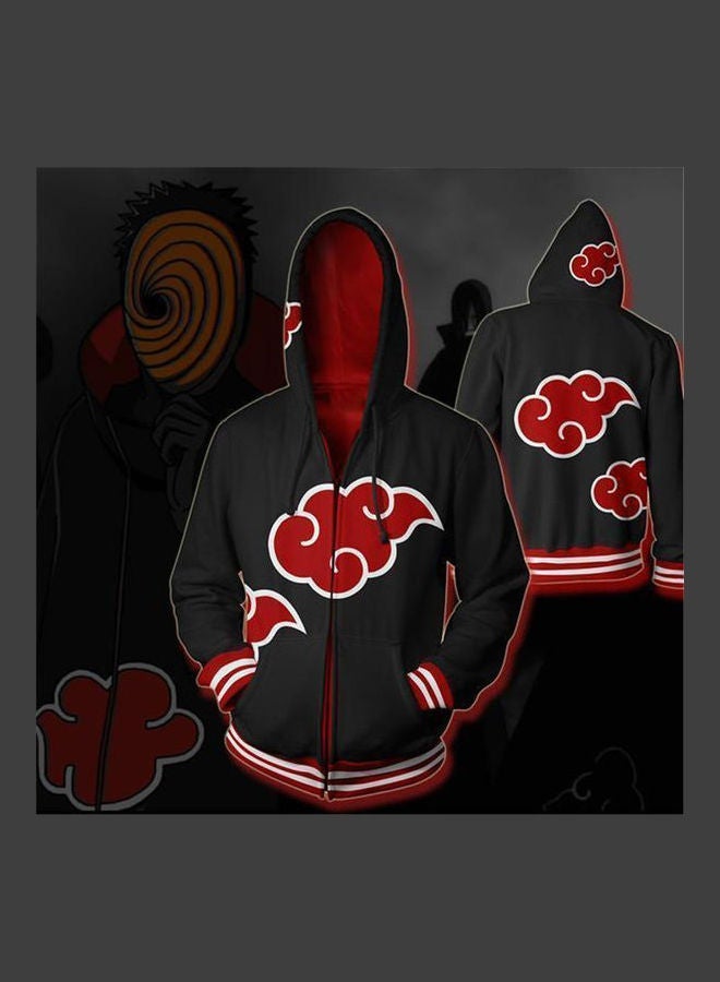 NIBEMINENT Fashionable Casual Hoodie Black/Red - Image 3