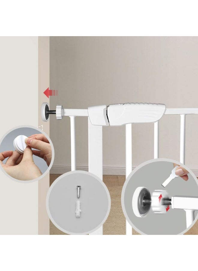 BABYTOT Safety Gate for Kids & Pets, Auto Close Extra Wide Stair Gate, Double Lock Child Safety Fence for Doors, Hallways & Stairs, Adjustable 75-83cm with Extensions (Gate 75–83 cm + 14 cm Extension) - Image 4