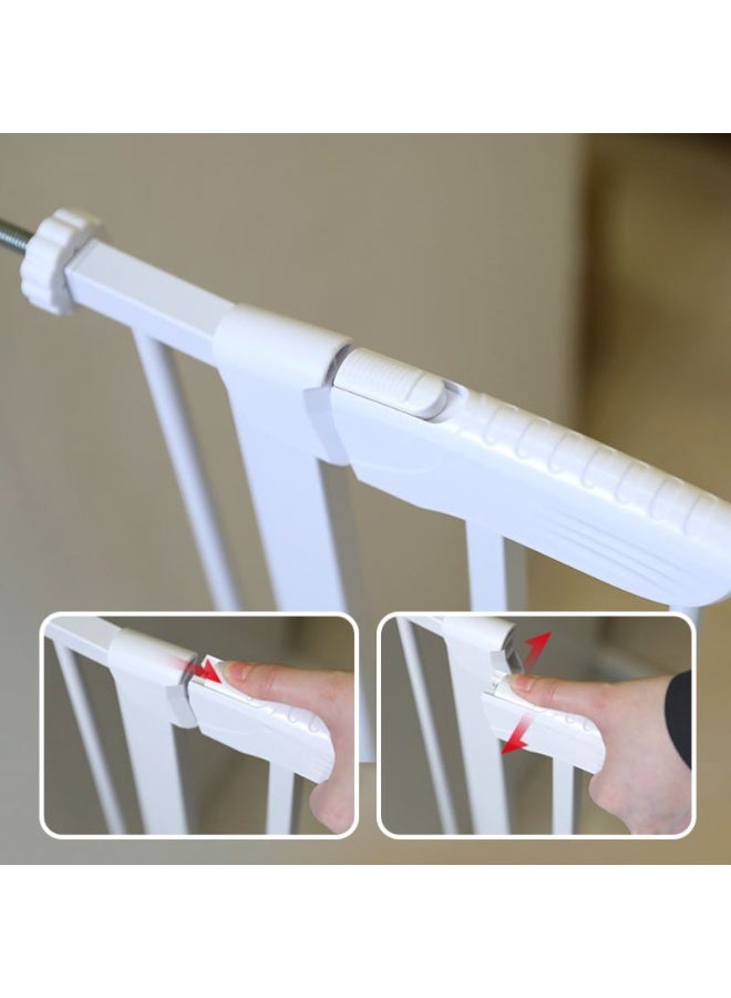 BABYTOT Safety Gate for Kids & Pets, Auto Close Extra Wide Stair Gate, Double Lock Child Safety Fence for Doors, Hallways & Stairs, Adjustable 75-83cm with Extensions (Gate 75–83 cm + 14 cm Extension) - Image 3