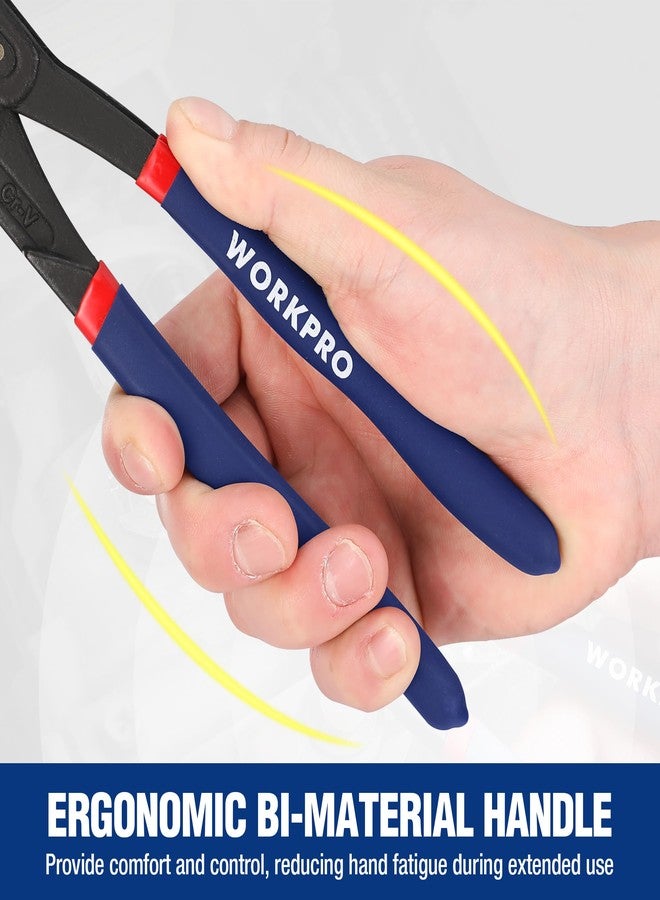 WORKPRO 2 Piece Groove Joint Pliers Set, 7 & 10-Inch Fast Adjustable Water Pump Pliers, V-Jaw Tongue and Groove Pliers in CRV Steel - Image 5