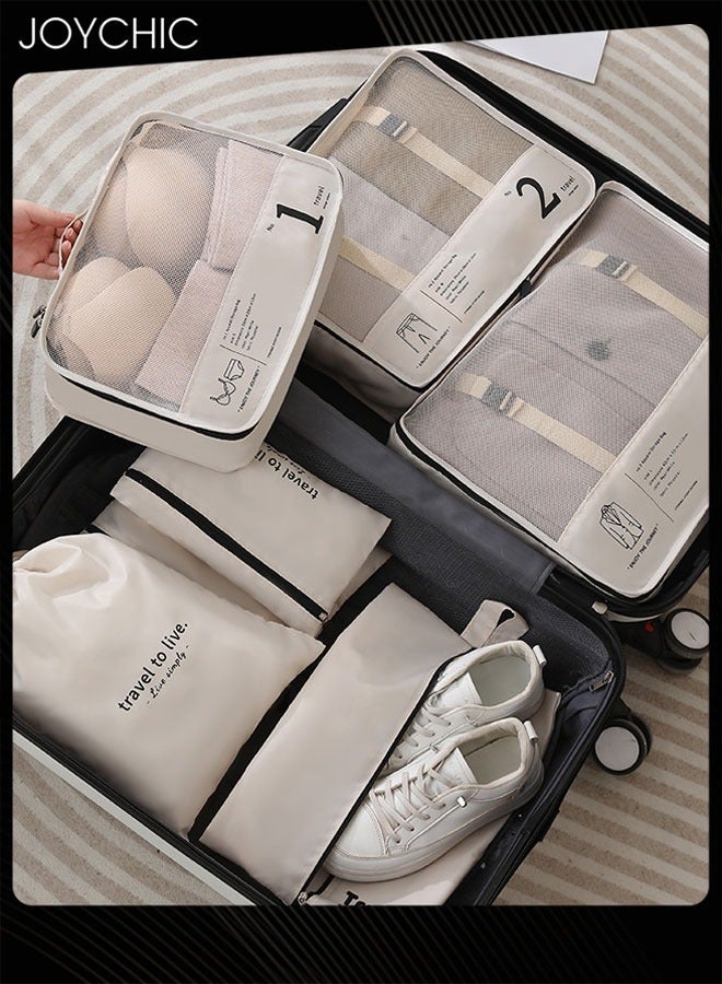 Joychic 7 قطع للسفر ورحلة العمل، ملابس متعددة مصنفة، أحذية، منظمات التعبئة، مقاومة للغبار، سعة كبيرة، مساحة للتخزين، حقيبة تخزين مستحضرات التجميل للنساء - Image 2
