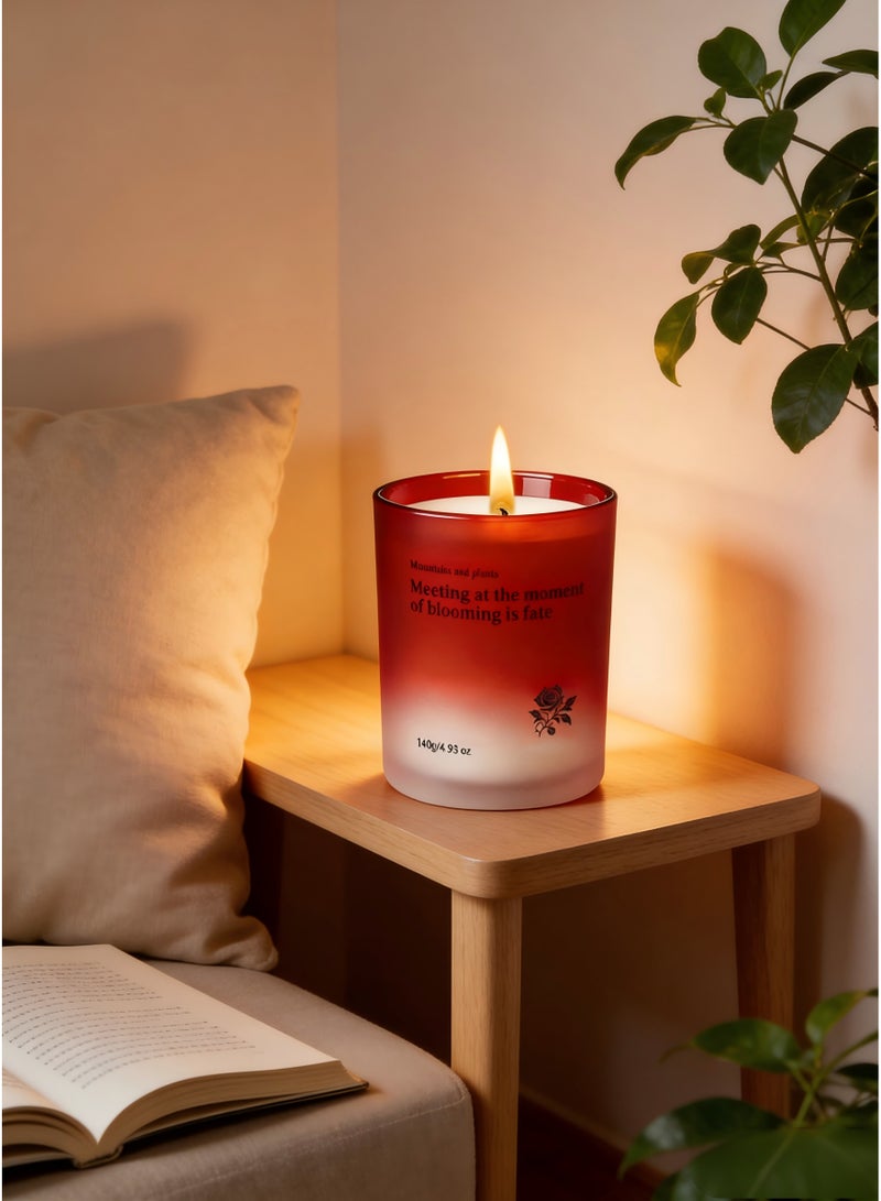 MOOCO Luxury Rose Aromatherapy Candle,Natural Soybean Wax,Rich Aroma Of Ebony Rose, Scented Candles,Home Decoration,Creative Gift,Relaxing and Calming Fragrance,Birthday, Wedding, Valentine's Day, Anniversary, Party, Souvenir, Yoga,SPA,Bathroom,Gift for Stress Relief,Meditation, Aroma Candle for Men and Women, Natural for Home & Office&Hotel,Lasting Fragrance Home Decorative Item,Red - Image 5