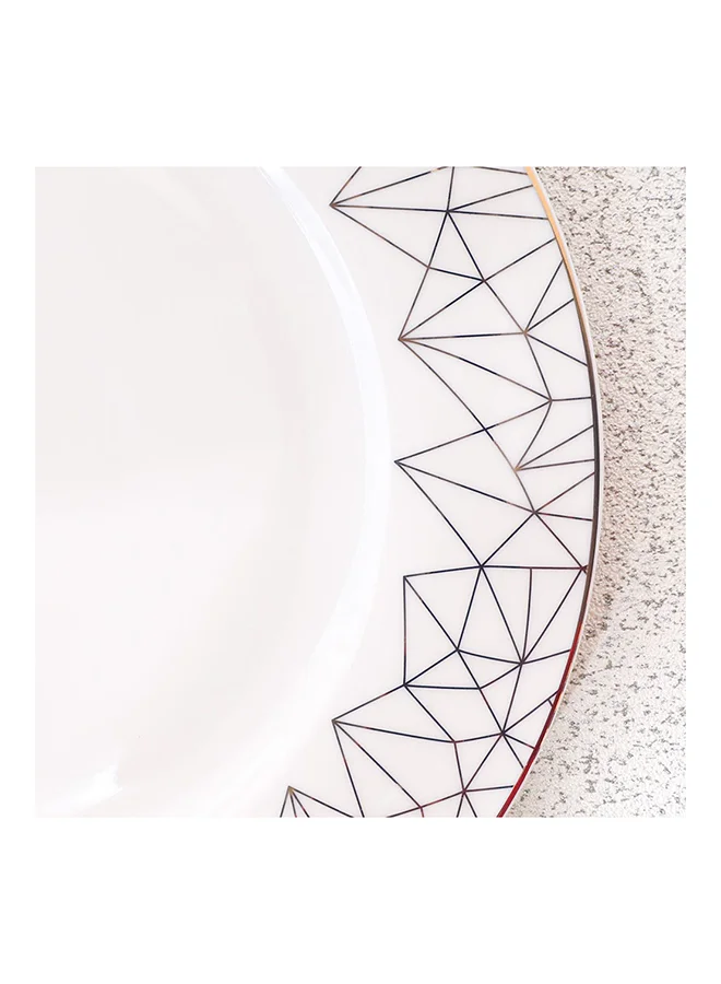 DANUBE HOME Sabrina 32 Piece New Bone China Dinner Set Serve 6 Modern Houseware Dinner Set L 37.5x27.5 X H 28.5cm White