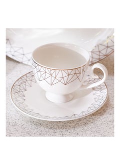 DANUBE HOME Sabrina 32 Piece New Bone China Dinner Set Serve 6 Modern Houseware Dinner Set L 37.5x27.5 X H 28.5cm White  - Image 2