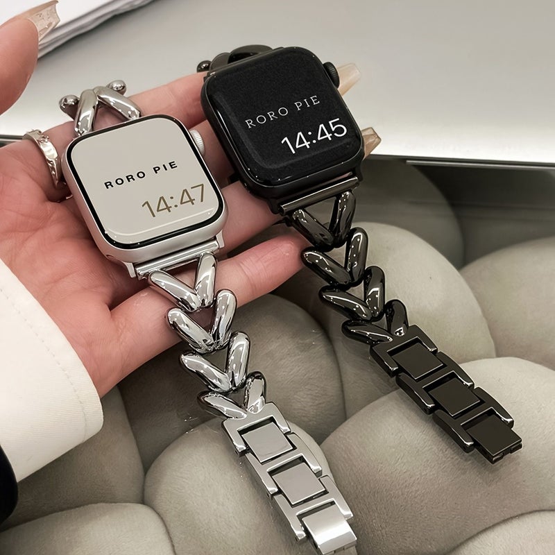 سوار Apple Watch من المعدن مقاس 42/44/45/46/49 ملم، أسود، مقاوم للماء، للنساء والرجال، متوافق مع Iwatch Ultra Series 10/9/8/7/6/5/4/3/SE - Image 5