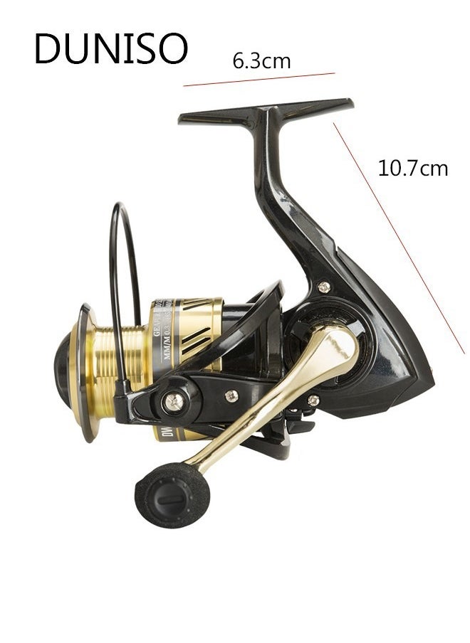 DUNISO Spinning Fishing Reel Wheel 5.2:1 Gear Ratio, Highstrength Plastic Reel Body Metal Anti-Slip Wheel Grip for Seawater Freshwater-4000  - Image 2