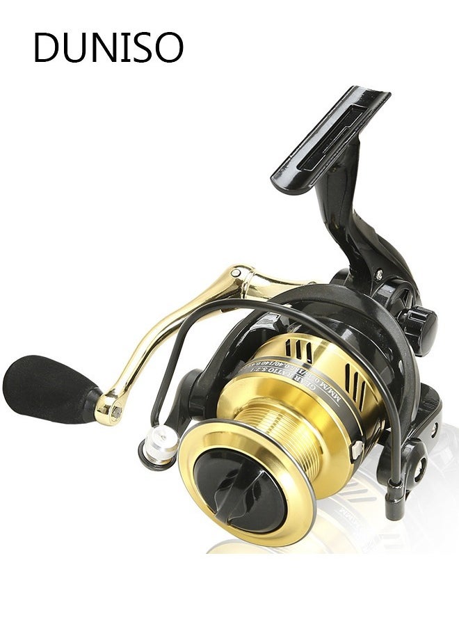 DUNISO Spinning Fishing Reel Wheel 5.2:1 Gear Ratio, Highstrength Plastic Reel Body Metal Anti-Slip Wheel Grip for Seawater Freshwater-4000  - Image 3