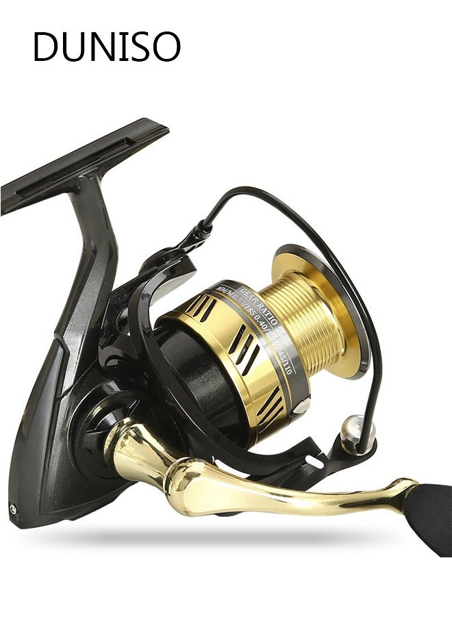 DUNISO Spinning Fishing Reel Wheel 5.2:1 Gear Ratio, Highstrength Plastic Reel Body Metal Anti-Slip Wheel Grip for Seawater Freshwater-4000  - Image 4