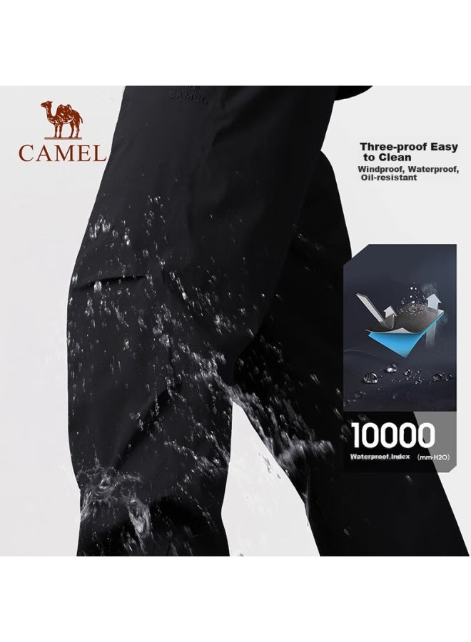 camel Camel Men's Outdoor Ski Pants Three Waterproof Trousers With Fleece Lining And Elastic Cuffs, Same Style As Wang Junkai, 6805  - Image 4