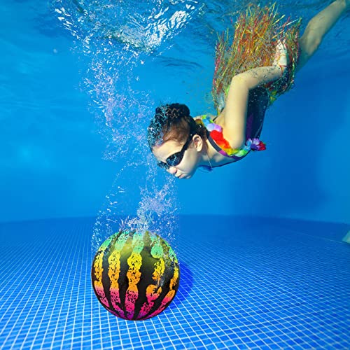 Sumind Swimming Pool Gaming Ball 9 Inch Underwater Pool Toy Ball with Hose Adapter, for Under Water Passing, Dribbling, Diving, Pool Game for Teen Adult(Gradient Style) - Image 2
