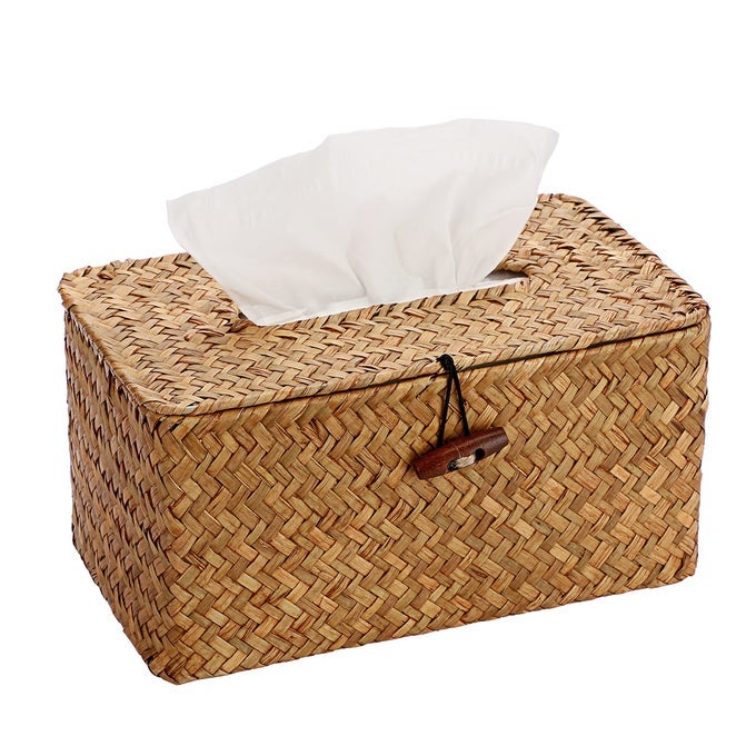 TISSUE BOX COVER LARGE RECTANGLE TISSUE BOX SEAGRASS TISSUE BOX HOLDER WOVEN TISSUE HOLDER DECORATIVE TISSUE COVER FOR BATHROOM TISSUE BOX COVER RECTANGULAR FOR HOME OFFICE TABLE COFFEE