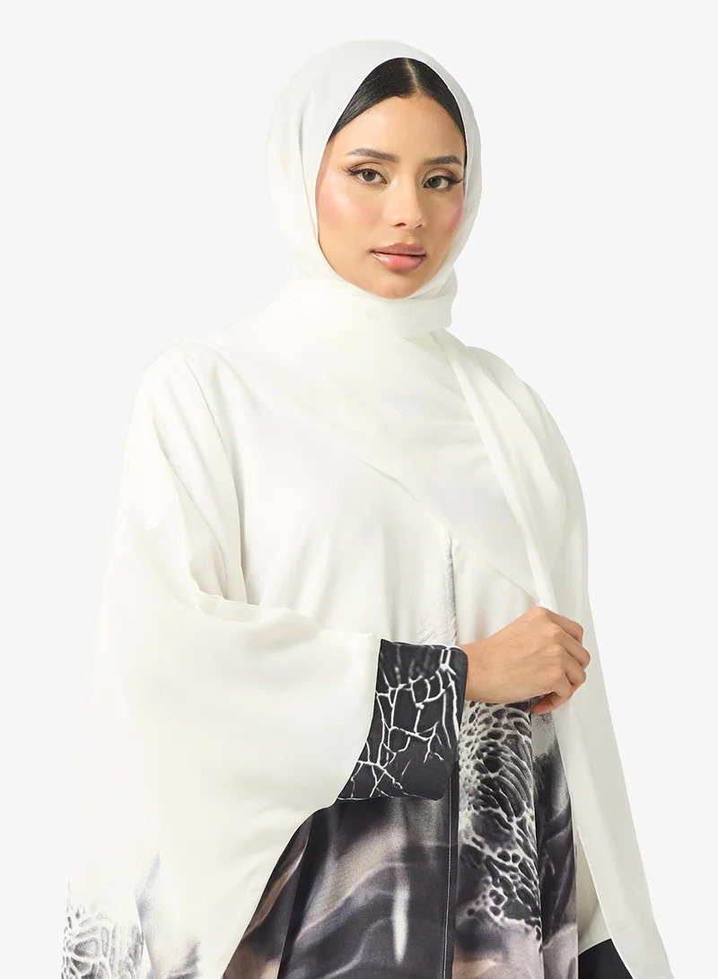 hayas closet Elegant Ombre Cape Sleeve Abaya
