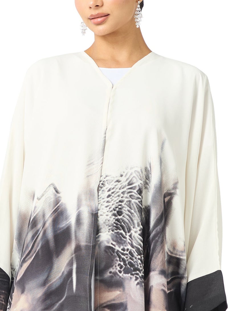 هيا كلوزيت عباءة أنيقة بأكمام كاب متدرجة اللون - Image 5