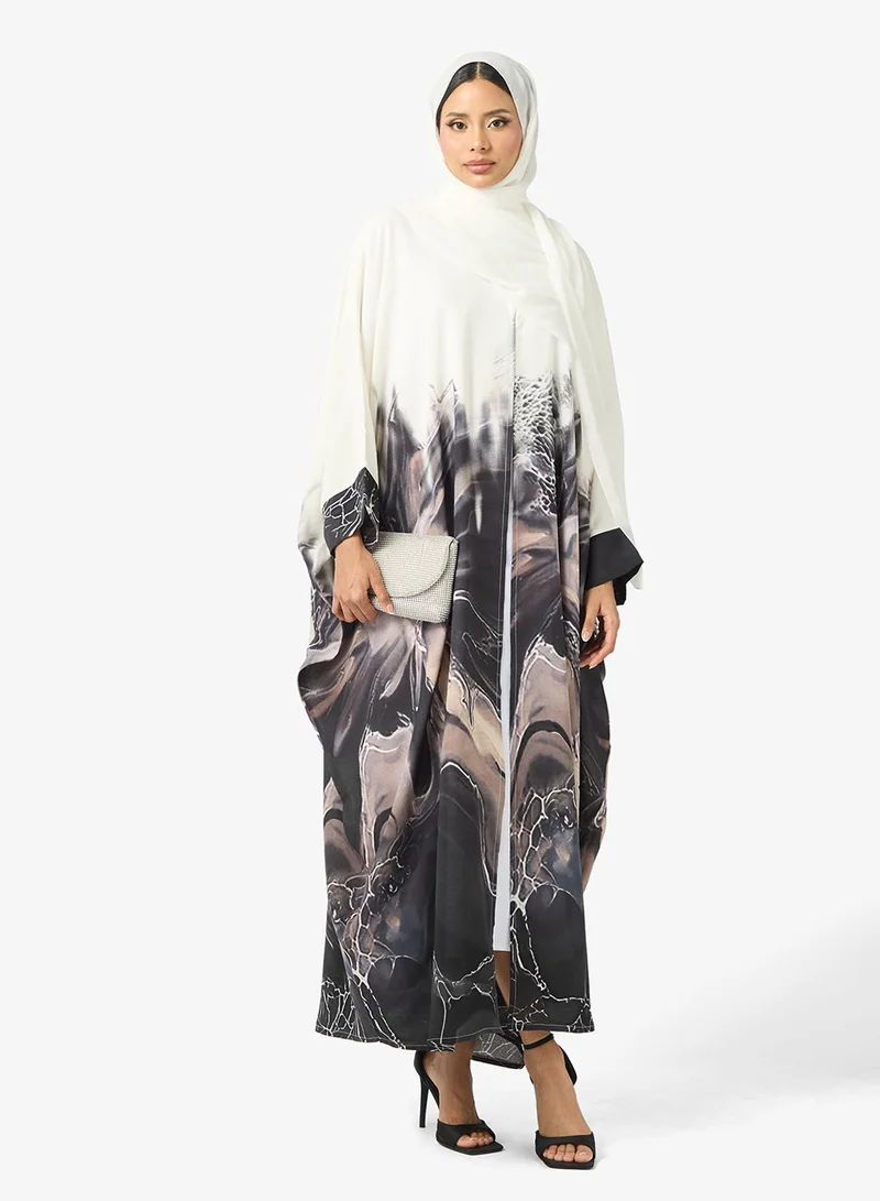 Elegant Ombre Cape Sleeve Abaya