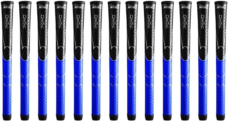 WINN DRI-TAC MIDSIZE 13 Pieces Black/Blue Golf Grip - Non-Slip & Cushioned Comfort - Incredible Comfort & Moisture-Wicking - Shock Absorption Benefits for Pain-Free Playability - AVS Technology - Hand - Image 1