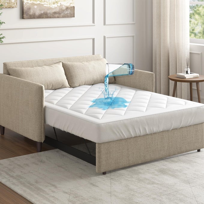 WATERPROOF SOFA BED MATTRESS PROTECTOR HOLDEN SOFA BED FULL MATTRESS PAD 3M SCOTCHGARD MICROFIBER MATTRESS TOPPER FITTED ELASTIC POCKET FITS UP TO 8 INCH FULL 54X72 WHITE