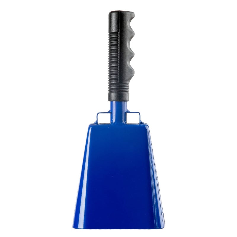 Musfunny Steel Cowbells with Handle Cheering Cow Bell Loud Noise Makers for Sporting Events, Football Games, School Bell, Farm Hand Percussion Musical Instruments (10 inch Blue) - Image 1