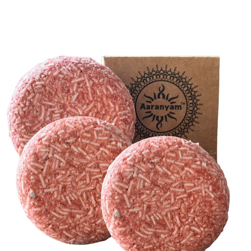 Aaranyam Hibiscus shampoo bar 100g Biodegradable Plastic free Packaging herbal shampoo for hair growth eek  Solid Shampoo Bar PACK OF 3 PCS - Image 1