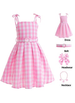 Loquat Barbie Dress For Children's Cosplay Clothing DJS121 Barbie dress + tiara + necklace Pink  - Image 1